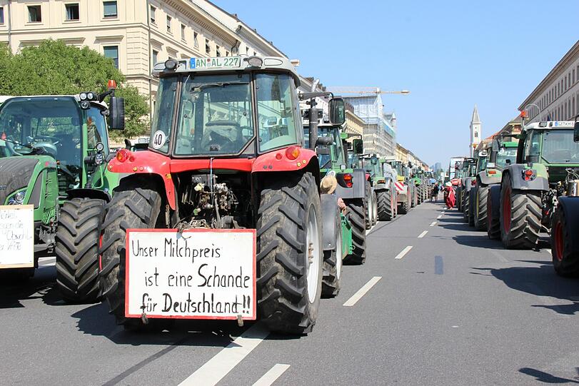 Die Staffelfahrt der Milichbauern findet am Dienstag ihren Abschluss bei der Demo am Odeonsplatz