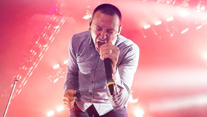 Chester Bennington von Linkin Park während eines Auftritts in Berlin im Jahr 2017.