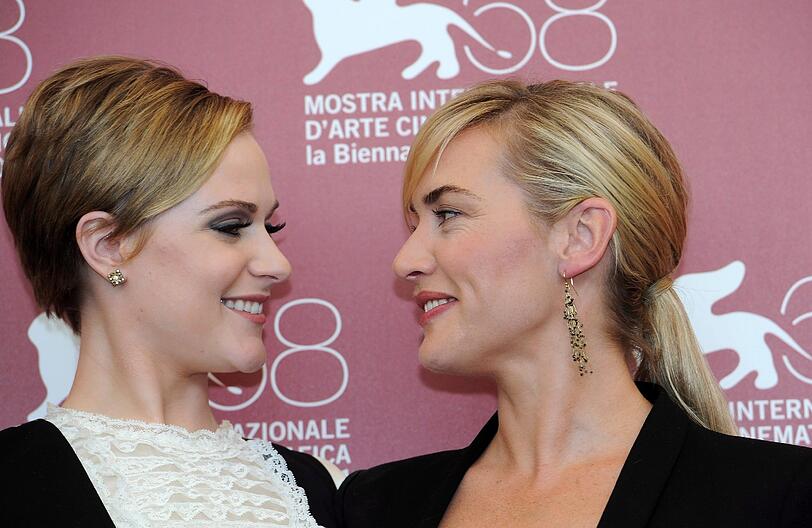 Die Schauspielerinnen Evan Rachel Wood und Kate Winslet erschienen gemeinsam.