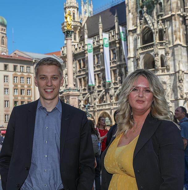 Die neuen Grünen-Chefs: Dominik Krause und Mona Fuchs. Die neuen Grünen-Chefs: Dominik Krause und Mona Fuchs.