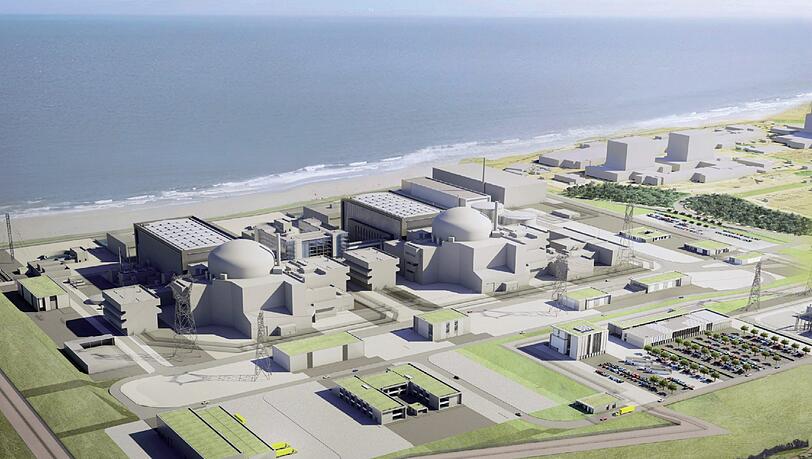 Die Computergrafik zeigt das geplante britische Atomkraftwerk Hinkley Point. Foto: EDF Energy/dpa Die Computergrafik zeigt das geplante britische Atomkraftwerk Hinkley Point. Foto: EDF Energy/dpa