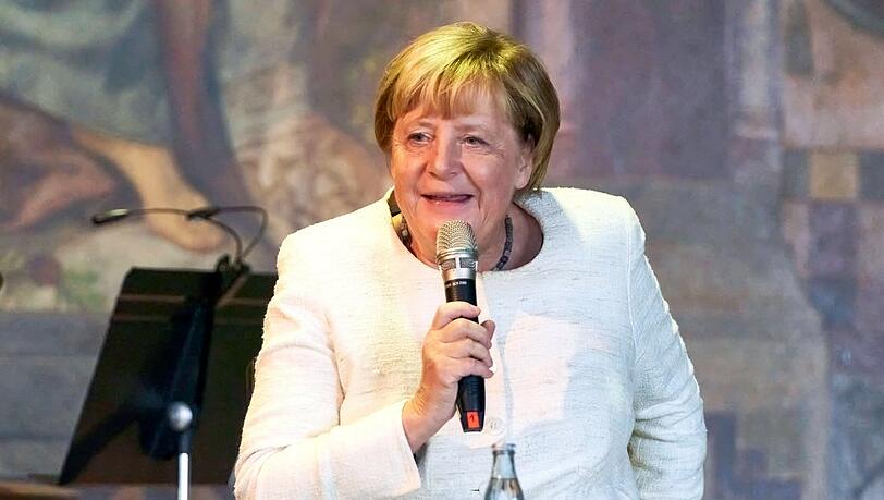 Angela Merkel im September 2022 beim Festakt zum 1100-jährigen Stadtjubiläum von Goslar in der Kaiserpfalz.