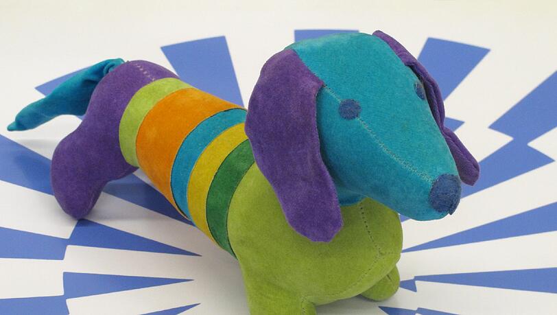 Dackel Waldi: Das berühmte Olympia-Maskottchen von Otl Aicher. Dackel Waldi: Das berühmte Olympia-Maskottchen von Otl Aicher.