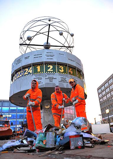 Am nächsten Morgen waren die Berliner Reinigungskräfte nicht zu beneiden.