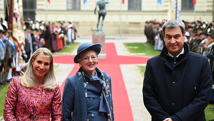 Karin Baumüller-Söder, Königin Margrethe II und Markus Söder Karin Baumüller-Söder, Königin Margrethe II und Markus Söder