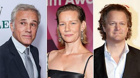 Christoph Waltz (l.) und Florian Henckel von Donnersmarck haben schon mindestens einen Oscar im Schrank stehen, Sandra Hüller ist aktuell nominiert.