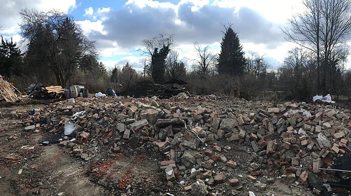 So sah es vor rund einem Jahr auf dem Gebiet der Eggarten-Siedlung aus. Da war der Abriss bereits in vollem Gang.