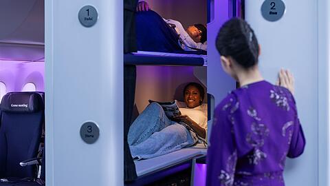 Das "Skynest" ist eine Art Etagenbett mitten in der Boeing 787-9 Dreamliner.