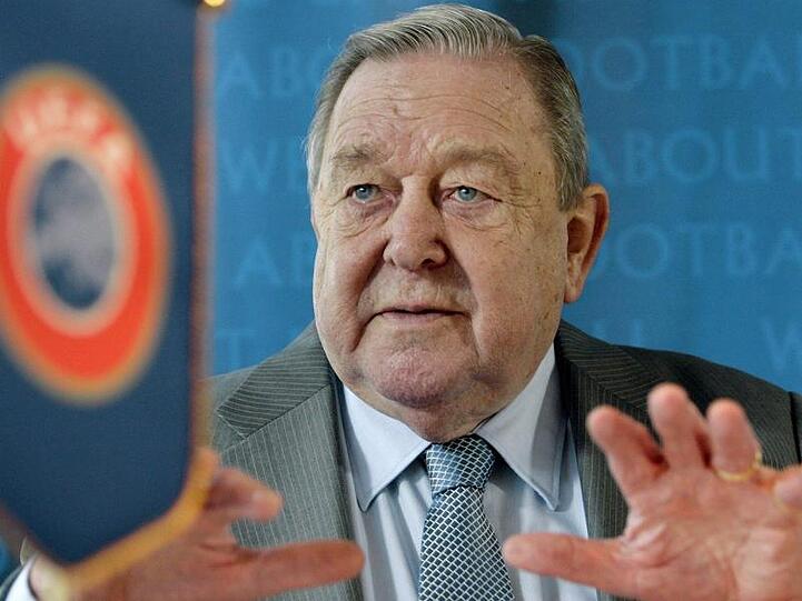 Lennart Johansson, Ex-UEFA-Präsident. Foto: epa Keystone Salvatore Di Nolfi/Keystone/Archivbild