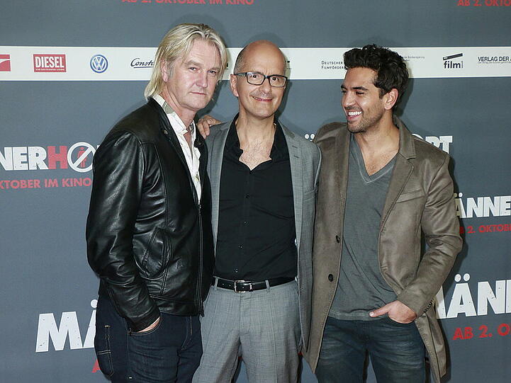 Die Stars der Komödie "Männerhort": Detlev Buck, Christoph Maria Herbst und Elyas M'Barek