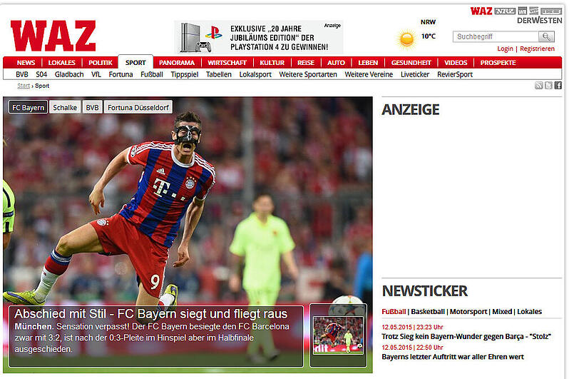 Die internationalen Pressestimmen 3:2-Sieg des FC Bayern gegen Barcelona.