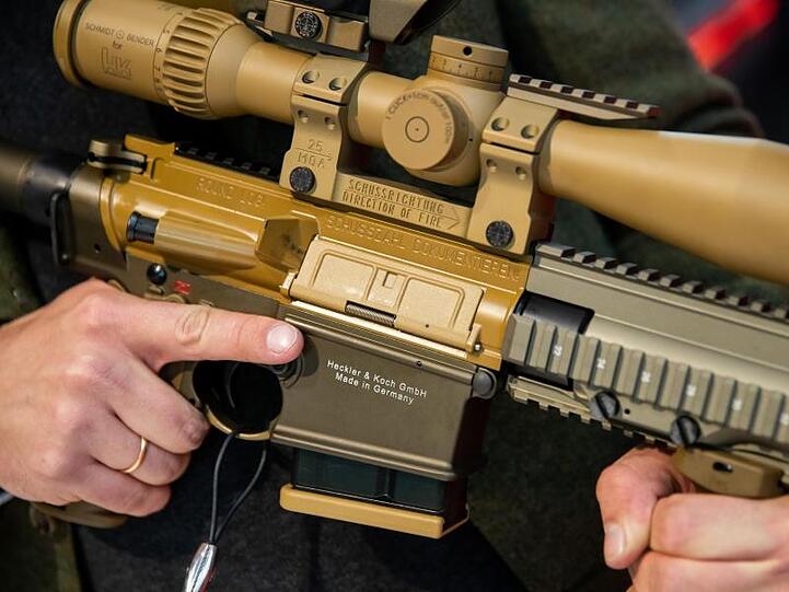 Ein Präzisionsgewehr vom Typ G28 des deutschen Waffen-Herstellers Heckler und Koch: Die Situation bei Heckler & Koch ist seit langem angespannt.