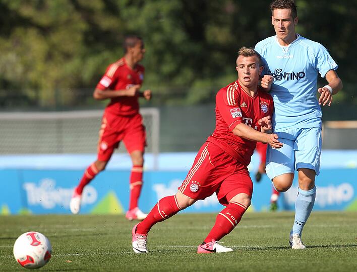 Bayerns Neuerwerbung Xherdan Shaqiri im Testspiel des FC Bayern gegen die Regionalwauswahl aus dem Trentino.