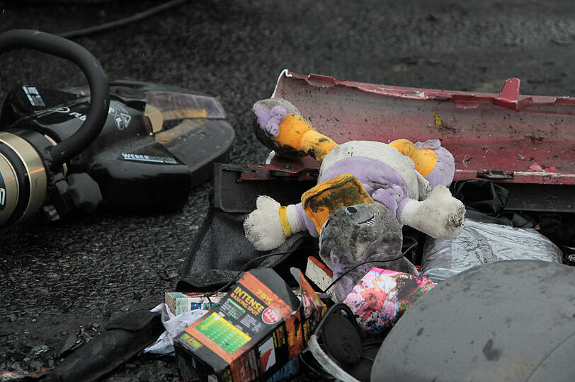 Die Bilder von dem Unfall auf der B12 bei Putzbrunn.