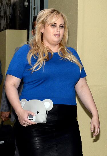 Rebel Wilson verlässt den Victorian Supreme Court in Melbourne.