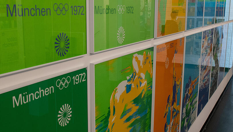 Olympia-Plakate, gestaltet von Aicher. Olympia-Plakate, gestaltet von Aicher.