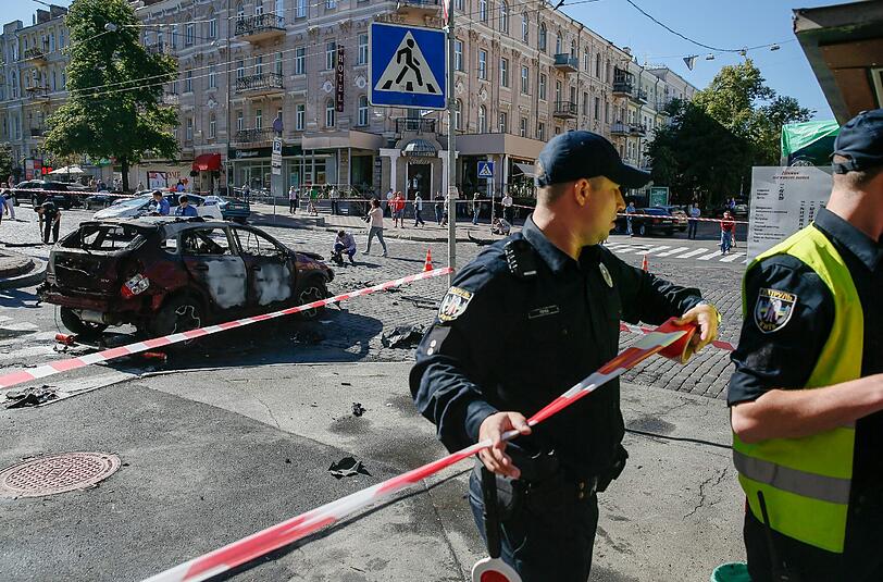 Nach Angaben des ukrainischen Innenministeriums hatte die Bombe eine Sprengkraft von etwa 400 bis 600 Gramm TNT. Foto: Roman Pilipey