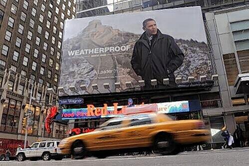 Dieses Plakat von Obama hängt derzeit gegen seinen Willen in New York.