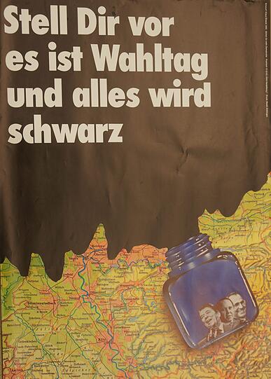 1983: Ein Plakat von Klaus Staeck zur Bundestagswahl.