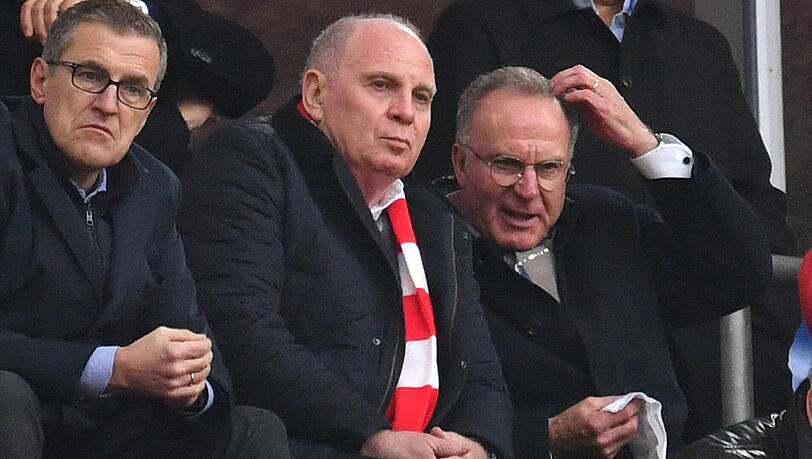 Führungsriege des FC Bayern: Finanzvorstand Jan-Christian Dreesen, Präsident Uli Hoeneß und Vorstandsboss Karl-Heinz Rummenigge (v.li.). Führungsriege des FC Bayern: Finanzvorstand Jan-Christian Dreesen, Präsident Uli Hoeneß und Vorstandsboss Karl-Heinz Rummenigge (v.li.).