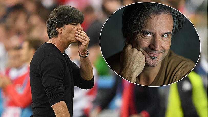 Chris Böttcher (kl. Foto) spricht über Joachim Löws Aktivitäten auf der Trainerbank. Chris Böttcher (kl. Foto) spricht über Joachim Löws Aktivitäten auf der Trainerbank.