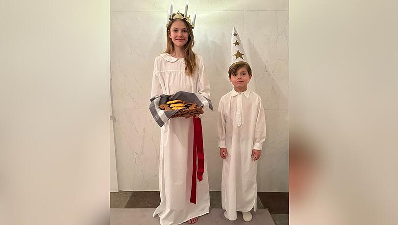 Prinzessin Estelle und Prinz Oscar feiern das Luciafest.