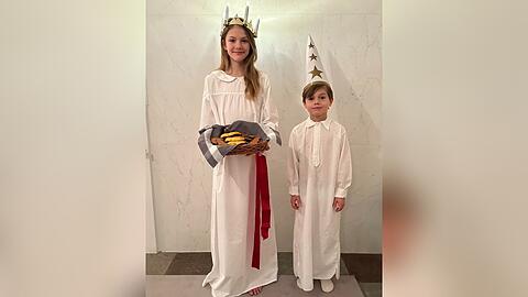 Prinzessin Estelle und Prinz Oscar feiern das Luciafest.