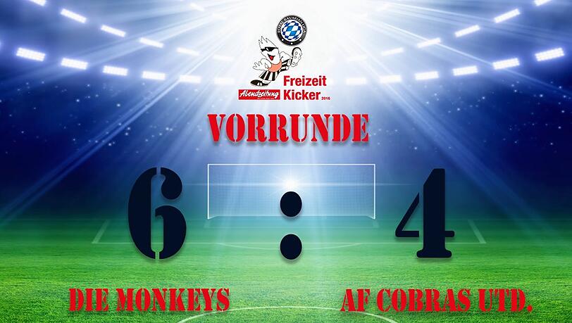 Die Monkeys gewannen die Begegnung mit 6:4. Die Monkeys gewannen die Begegnung mit 6:4.