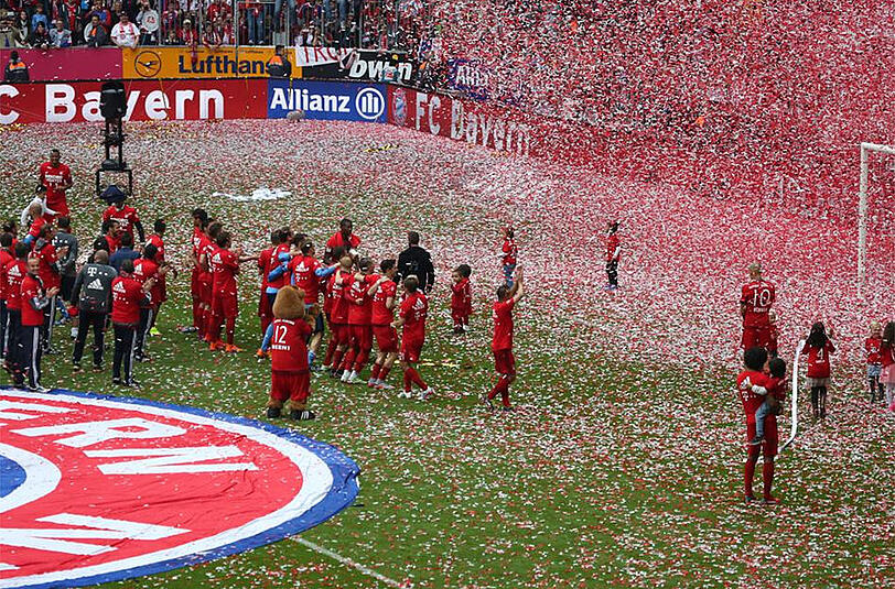 Die besten Bilder der Bayern-Meisterparty in der Allianz Arena.