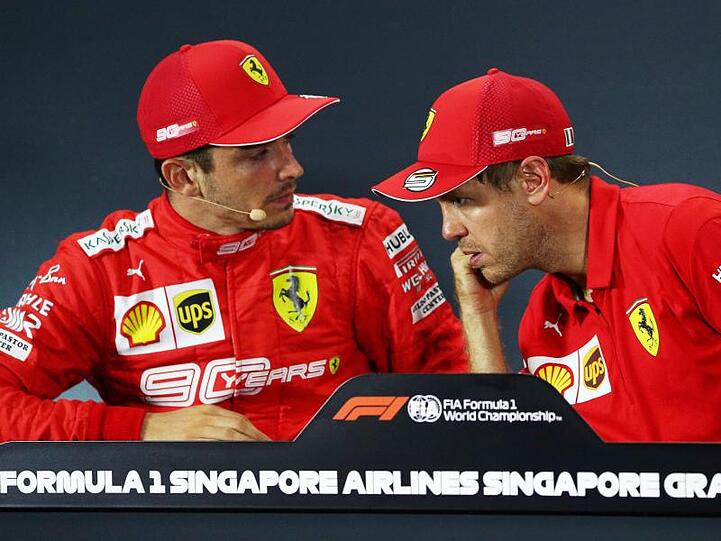 Teamkollegen und Konkurrenten zugleich: Charles Leclerc (l) und Sebastian Vettel.