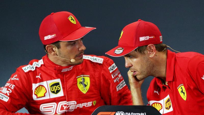 Teamkollegen und Konkurrenten zugleich: Charles Leclerc (l) und Sebastian Vettel. Teamkollegen und Konkurrenten zugleich: Charles Leclerc (l) und Sebastian Vettel.