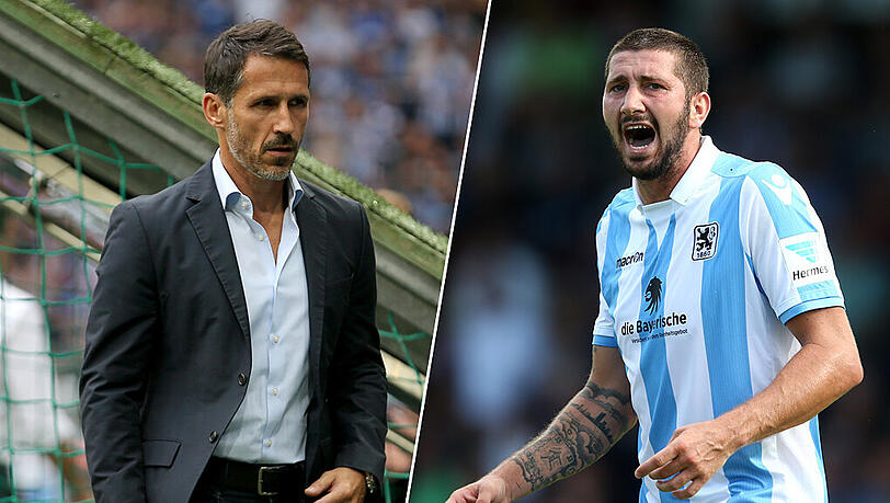 Löwen-Chef Thomas Eichin (l.) kritisiert Stürmer Sascha Mölders für dessen Trainer-Engagement beim SV Mering. Löwen-Chef Thomas Eichin (l.) kritisiert Stürmer Sascha Mölders für dessen Trainer-Engagement beim SV Mering.