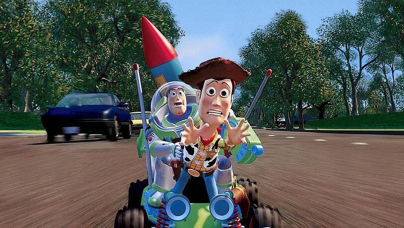 Buzz Lightyear und Woody, hier im ersten "Toy Story"-Film, kehren 2026 auf die große Leinwand zurück. Buzz Lightyear und Woody, hier im ersten "Toy Story"-Film, kehren 2026 auf die große Leinwand zurück.
