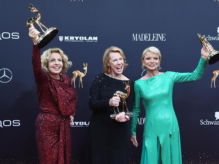 Drei Frauen, drei Ehrenpreise: Michaela May (l-r), Gaby Dohm und Uschi Glas.