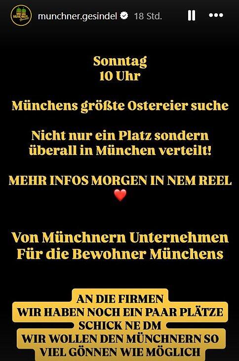 "Von M&uuml;nchner Unternehmen f&uuml;r die Bewohner M&uuml;nchens": Der Oster-Aufruf von M&uuml;nchner Gesindel.