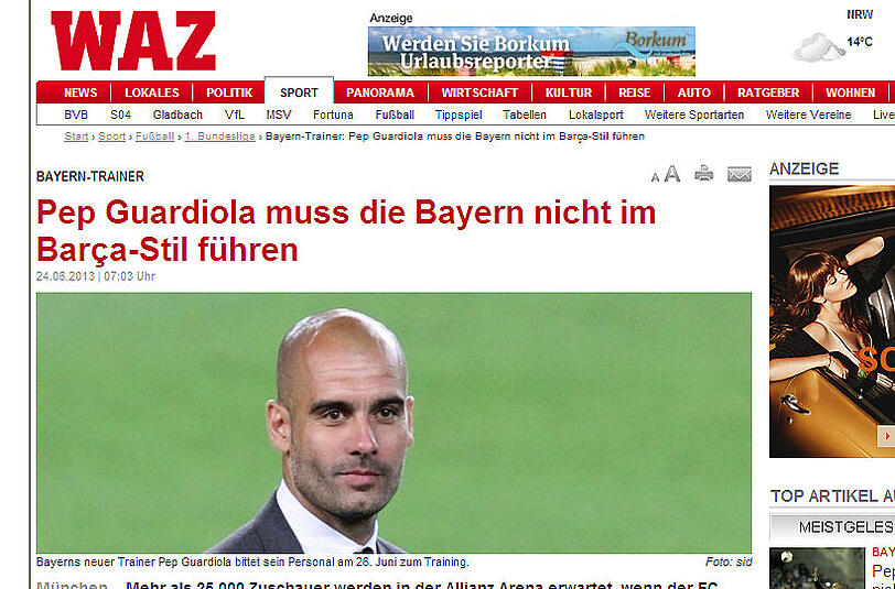 Die Pressestimmen zu Pep Guardiola - klicken Sie sich durch die Bilderstrecke