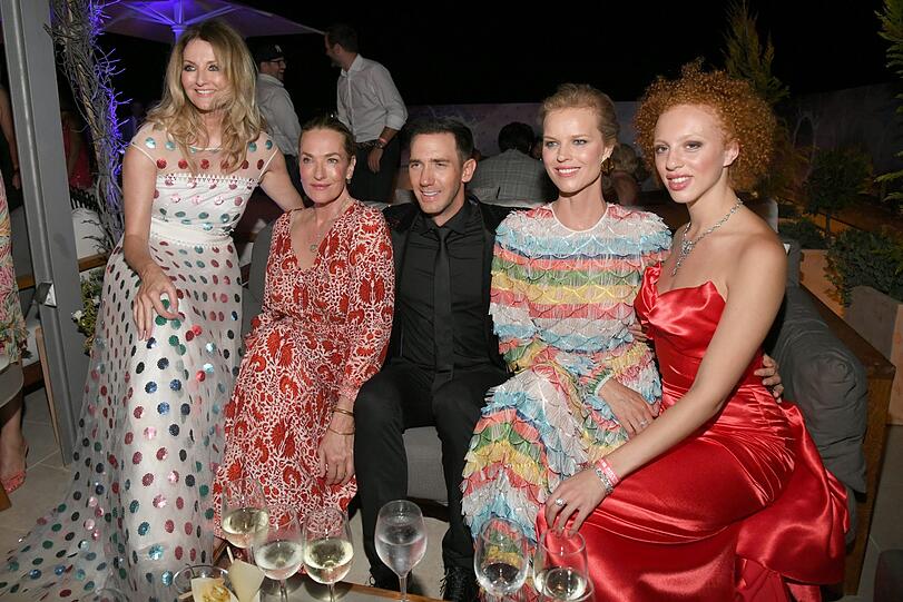 Frauke Ludowig, Tatjana Patitz, Gastgeber Marcel Remus, Eva Herzigova und Anna Ermakova