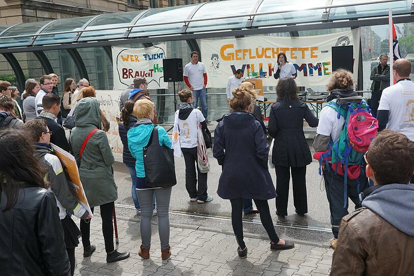 Die Bilder von der Kundgebung "Geflüchtete &ndash; Willkommen in München" im Hauptbahnhof.