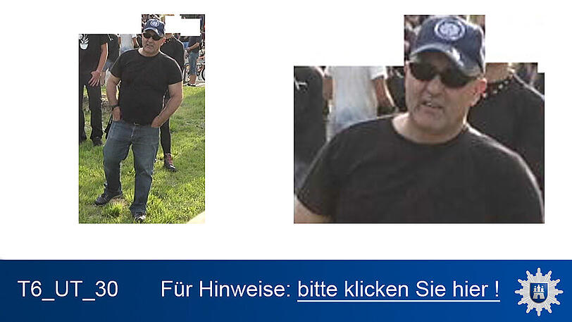 Nach diesen Personen wird öffentlich gefahndet. Die Polizei in Hamburg wird erreicht unter 040/4286-76543.