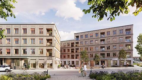 Bis zu 5-geschossige Häuser sollen bei dem neuen Bauprojekt in Holzkirchen entstehen.
