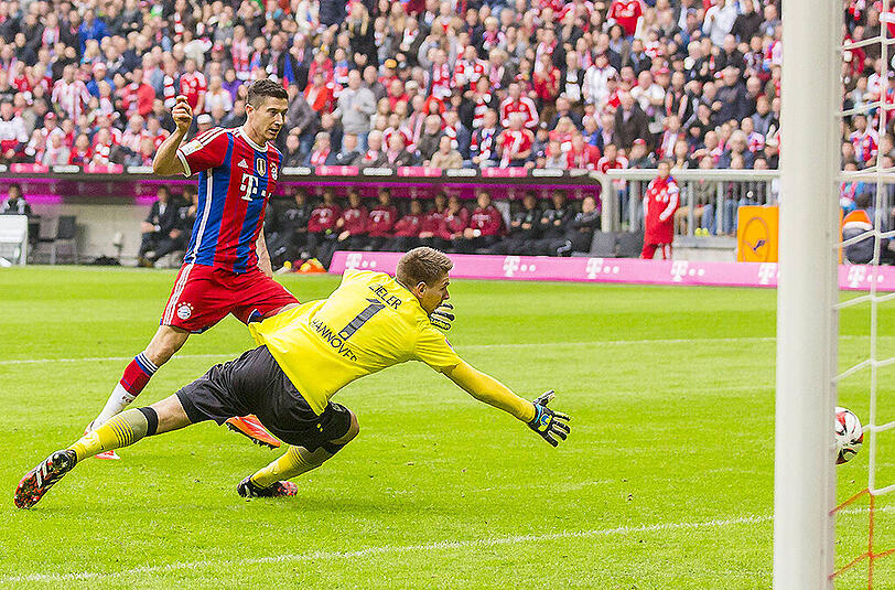 Robert Lewandowski erzielte gegen Hannover seinen ersten Doppelpack für den FC Bayern.