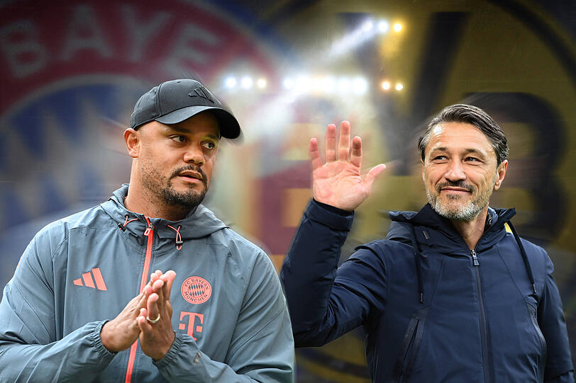 Bayern-Trainer Vincent Kompany und Dortmunds Coach Niko Kovac. Bayern-Trainer Vincent Kompany und Dortmunds Coach Niko Kovac.