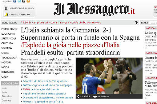 Die italienische Presse feiert nicht nur Doppel-Torschützen Mario Balotelli.