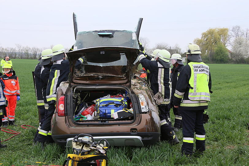 Die Feuerwehr musste das Dach des Wagens entfernen, um das Unfallopfer befreien zu können.