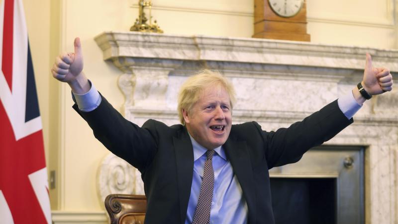 Daumen hoch: Boris Johnson, Premierminister von Großbritannien, jubelt nach der erzielten Einigung in den Brexit-Verhandlungen.