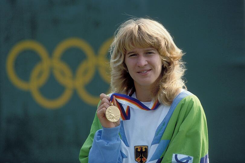 Die junge Steffi Graf mit Olympia-Gold bei den Grand Slams.