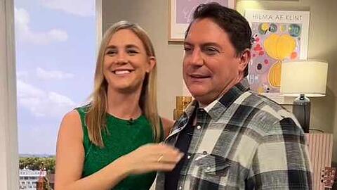 Alina Merkau und Benjamin Bieneck begrüßen die Zuschauer beim "Sat.1 Frühstücksfernsehen".