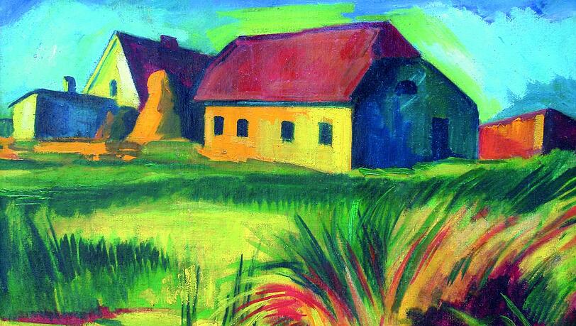 Immer ging es bei Max Pechstein farbstark zur Sache, hier die 1926 entstandenen „Häuser in Leba“. Immer ging es bei Max Pechstein farbstark zur Sache, hier die 1926 entstandenen „Häuser in Leba“.