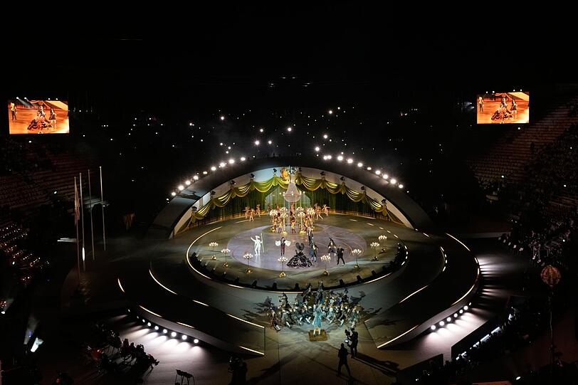 Die Abschlussfeier der Olympischen Winterspiele in der Arena von Verona.