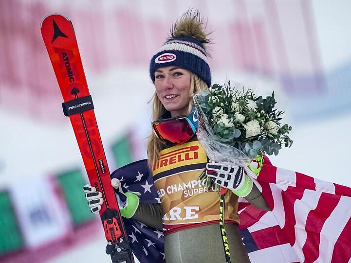 Mikaela Shiffrin aus den USA gewann den Super G in Are.